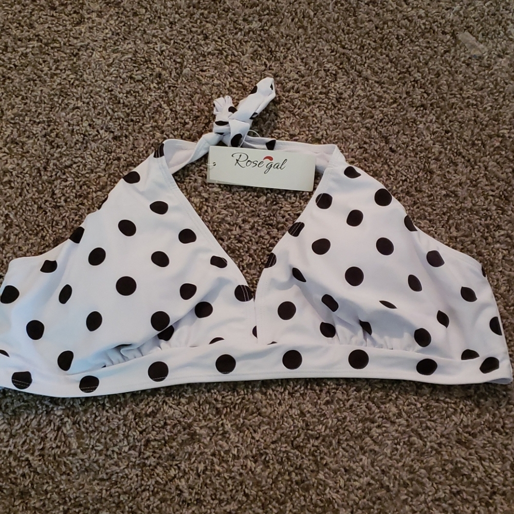 Polka dot rosegal bikini top